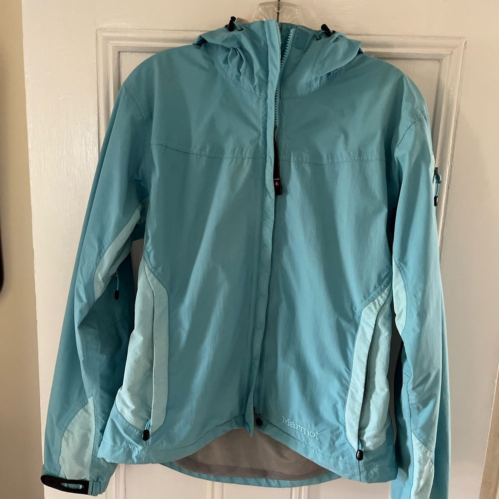 Marmot Sky Blue Hooded Spring Skiing Jacket